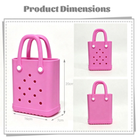 Sac à main personnalisable en EVA imperméable, mini sac fourre-tout portable et léger, avec deux ouvertures, sac de sortie, couleur bonbon, durable