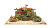 Carte 3D Pop-Up du Vietnam, impression numérique personnalisée, art papier haut de gamme, vente en gros, cartes de vœux artisanales avec monuments, anniversaire