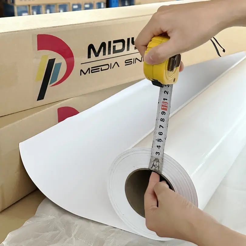 Miễn Phí Mẫu Sinh Thái Dung Môi In Ấn PVC Dính Vinyl Cuộn Bán Buôn Bóng Mờ Có thể In Tự Dính Vinyl