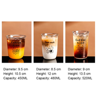 Tasse à eau en verre borosilicate résistante à la chaleur, tasse à café latte américaine pour thé, lait, verre à boire tendance pour femmes à la maison