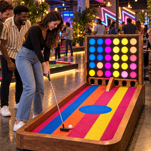 Four in a Row <b>Golf</b> Challenge Portable 9 Hole <b>Mini</b> Course Commercial Putt Game Equipment for Family Entertainment Center Four in - Product Image 6