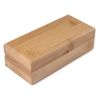 Boîte de présentation pour lunettes de soleil en bambou non fini, étui de rangement en bois massif avec couvercle et fentes personnalisées, idéal pour la maison ou le bureau