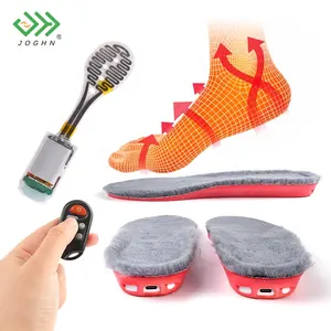 JOGHN Outdoor Wool USB Electric Heated Shoe Insole Electric Rechargeable Heated Insole With Remote Control Rechargeable Battery