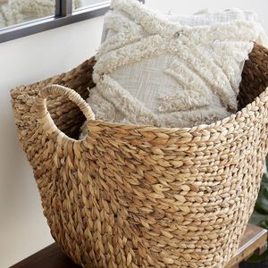 Decorative and Functional <strong>Storage</strong> <strong>Basket</strong> <strong>Large</strong> Woven <strong>Basket</strong> Organizer with Ring Handles - Product Image 6