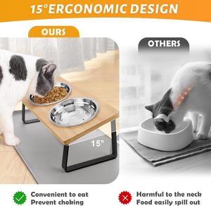 Le bol <span class=keywords><strong>pour</strong></span> <span class=keywords><strong>chat</strong></span> et le support en silicone s'adaptent au bol <span class=keywords><strong>pour</strong></span> chien incliné à 15 ° à la station d'alimentation - Product Image 3