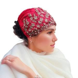 YASEEN High-Quality Muslim Women's Arab Scarf <b>Hat</b> with Lace, High Elasticity, Solid Color, Soft Inner Layer, Eco-Friendly and - Product Image 5