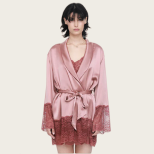 Lace <b>Robe</b> Sexy <b>Robe</b> Femme Custom Silky Satin Spa <b>Robe</b> Bridal <b>Women's</b> Lingerie Set With <b>Robe</b> Silk Lace <b>Robe</b> Camisole Dress - Product Image 1