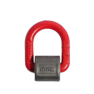 Anillo de elevación tipo D de acero aleado de 90 mm con pasador cruzado recubierto de plástico rojo para transporte logístico - Product Image 1