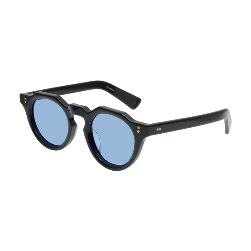 Monture noire avec verre bleu