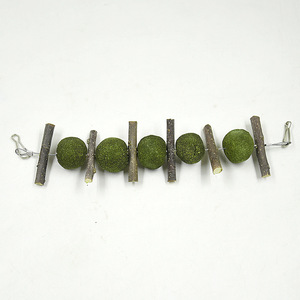 Apple Branch Grass <b>Ball</b> Chew <b>String</b> Double Hanging For Rabbits Guinea Pigs Chinchillas Indoor Pet Toy - Product Image 2