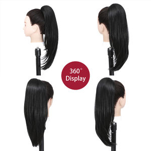 <span class=keywords><strong>Queue</strong></span> <span class=keywords><strong>de</strong></span> <span class=keywords><strong>cheval</strong></span> micro-bouclée à cordon <span class=keywords><strong>de</strong></span> serrage, extension naturelle et volumineuse noire en fibre haute température, 140g, durée <span class=keywords><strong>de</strong></span> vie 6 mois - Product Image 5