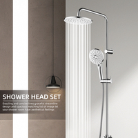 Ensemble de pommeau de douche haute pression chromé de luxe Leelongs avec support mural à installation rapide