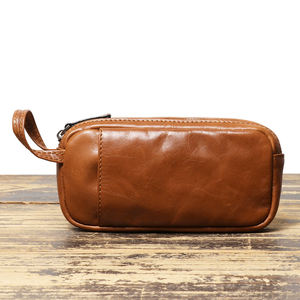 Portefeuille long vintage en cuir véritable pour hommes et femmes, porte-cartes, grande capacité, en cuir de vachette - Product Image 2