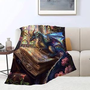 Fantasy Magic Dragon Flannel Blanket Throw Blanket Nap Blanket Reversible Cozy Warm for Travel <b>Camping</b> Custom Print OEM ODM - Product Image 6