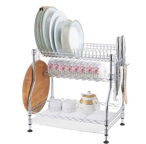 DIY 3 Tiers Patent Metal Kitchen <strong>Plate</strong> <strong>Rack</strong> , Dish <strong>Rack</strong> and Drainboard on Tabletop - Product Image 1