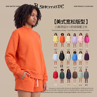 Ensemble pull et short pour femme, style hip-hop, en molleton tissé ample, anti-plis, col semi-montant, collection Printemps