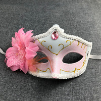 Masque de fleurs vénitiennes à paillettes, masque de cristal brillant pour femmes, masque demi-visage pour fête de mascarade, mariage, carnaval, costume