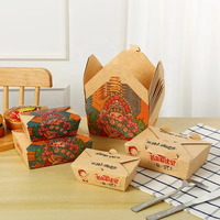 Conteneurs d'emballage de restauration rapide à emporter boîte à salade restaurant boîtes à lunch en papier kraft brun jetables recyclées avec couvercle