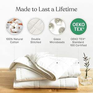 Couverture lestée pour l'anxiété, fraîche, 100% coton, remplissage <span class=keywords><strong>de</strong></span> <span class=keywords><strong>microbilles</strong></span> <span class=keywords><strong>de</strong></span> <span class=keywords><strong>verre</strong></span>, confort personnalisé, couverture <span class=keywords><strong>de</strong></span> sommeil, couverture lourde pour l'hiver - Product Image 6