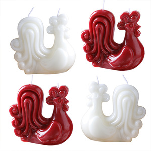 3D Rooster Figurine <b>Candle</b> <b>Red</b> Gold White Cock Shape Wax <b>Candle</b> For Festival Home Tabletop Decoration - Product Image 5