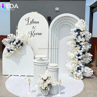 Toile de fond personnalisée en acrylique et PVC LEDA avec table de dessert en PVC pour la décoration d'événements de mariage et de fêtes
