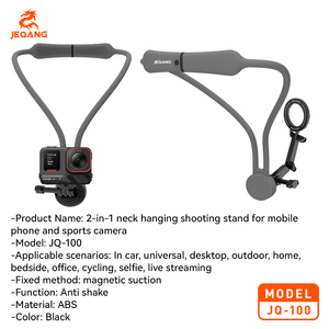 JQ-100 Penyangga Leher Magnetik 2-in-1 untuk Smartphone dan Kamera Aksi POV (Pandangan Orang Pertama) - Product Image 5