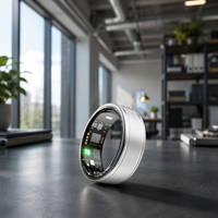 Bague Intelligente Moderne Argentée, Contrôle par Application, Étanche 5 ATM, Suivi Confortable du Sommeil et de l'Oxygène Sanguin, Moniteur de Fitness, Soins de Santé Familiaux, Autonomie 4 Jours