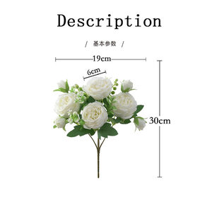 Bouquet di 5 Rose Artificiali, Fiori Finti per Decorazioni Matrimoniali e da Giardino, Rose Artificiali all'Ingrosso - Product Image 3