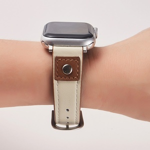 Bracelet en cuir véritable personnalisé Upro pour Apple Watch Series 11 10, bracelet vintage effilé pour iWatch 38-46 mm, boucle patchwork - Product Image 4