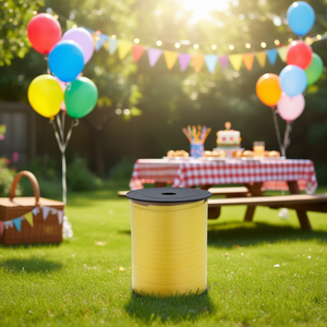 Cinta Adhesiva Redonda Mate Amarilla Party Love de 500m para Decoración de Globos - Product Image 2