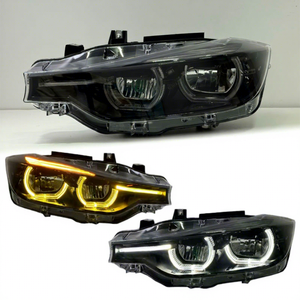 Venta al por Mayor de Faros Delanteros para <span class=keywords><strong>BMW</strong></span> F30 F35 2012-2018, Diseño Black Shadow Line, Luces Diurnas Amarillas y Blancas, Diseño Mejorado - Product Image 1