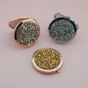 Espejo de Bolsillo Compacto Personalizado de Cristal con Doble Cara y Aumento, Mini Espejo de Maquillaje Floral para Mujer - Product Image 5