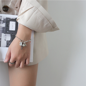 Bracelet en argent sterling 925, bijoux vintage, visage souriant, mon seul et unique, fait pour vous - Product Image 5