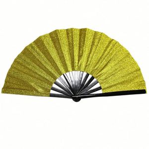Large Hand Fan Custom Black Big Size Wholesale Bamboo Printed Hand Fan - Product Image 3