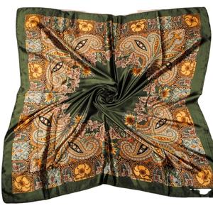 Yeni baskılı moda küçük şal kadın atkılar başörtüsü toptan ucuz 90 kare Vintage Paisley ipeksi eşarp özelleştirilebilir - Product Image 5