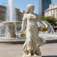 Statue en marbre sculptée à la main grandeur nature, design moderne, sur mesure pour la décoration de parcs, villas et cours extérieures