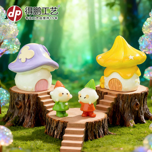Casa de Hadas con Forma de Hongo, Adorno de Resina, 4 Piezas, Miniatura para Decoración de Escritorio, Sala de Estar - Product Image 5