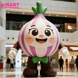 Oignon gonflable amusant en forme de personnage de dessin animé, ballon en forme de bulbe d'<span class=keywords><strong>ail</strong></span> gonflable pour la décoration de l'Expo des légumes - Product Image 1