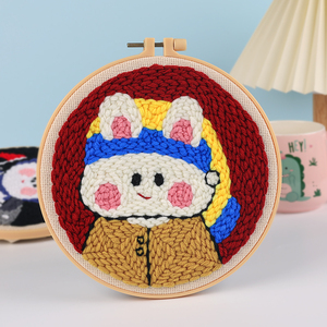 JP 3D broderie <span class=keywords><strong>point</strong></span> <span class=keywords><strong>de</strong></span> <span class=keywords><strong>croix</strong></span> Kits dessin animé <span class=keywords><strong>lapin</strong></span> modèles couture ensemble cerceau à la main Arts artisanat pour les débutants - Product Image 2