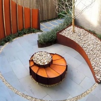 Bordure paysagère Art Déco en acier Corten, installation facile, finition peinte, résistante à la corrosion, pour jardin extérieur, allées et parterres de fleurs
