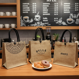 กระเป๋าผ้าลินินขนาดใหญ่ พร้อมโลโก้สั่งทำ กระเป๋าพับเก็บได้ สำหรับผู้หญิง ใช้ในสำนักงานและช้อปปิ้ง ขายส่ง พับได้ - Product Image 1