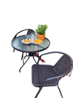 Ensemble de Table à manger d'extérieur en métal, Style Simple, pour bistrot, Patio, Restaurant