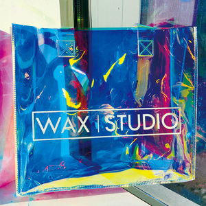 Sac à provisions en PVC couleur pêche holographique avec logo personnalisé sac de plage transparent et étanche avec poignée épaisse - Product Image 6