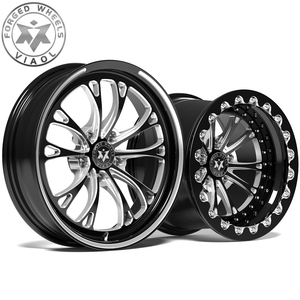 Jantes forgées décalées Viaol Drag Pack 18x5J avant et 17x10J arrière 5x114.3 5x120 avec design Beadlock festonné pour Mustang Camaro - Product Image 2