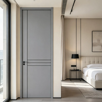 Porte d'entrée intérieure moderne et simple en composite WPC PVC avec isolation phonique et surface finie pour chambre, appartement, villa