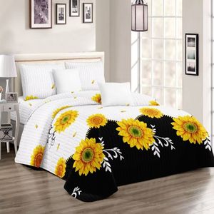 3D impreso bordado acolchado polyfiber relleno de tela suave dormitorio manta edredón colcha juego de cubierta de cama - Product Image 6