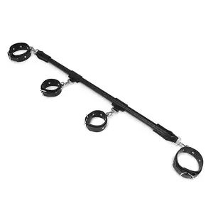 Tôn Sùng BDSM Bondage Người Lớn SM Thép Không Gỉ Spreader Bar Với Da Tay Cuff Cổ Tay Cuff Mắt Cá Chân Cuff Kiềm Chế