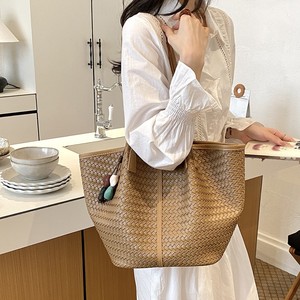 Sac fourre-tout tissé vintage <span class=keywords><strong>français</strong></span> 2026 – Grande taille, simple, décontracté, pour le quotidien, à porter à l'épaule ou sous le bras - Product Image 4