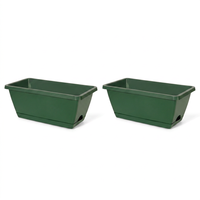 Pot de fleurs rectangulaire en plastique blanc, grand format, style Japandi contemporain, avec trou de drainage, pour usage intérieur/extérieur, maison et jardin
