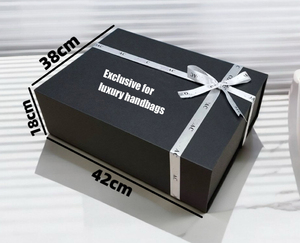 Cajas de Embalaje Plegables Negras de Lujo y Bolsas de Regalo de Papel para Comercio Electrónico, para Bolsos, Cinturones y Accesorios de Lujo - Product Image 2
